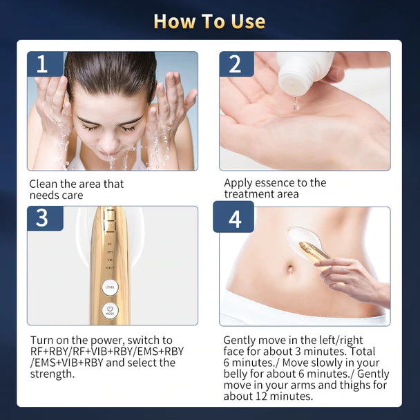 Home RF and EMS facial body lifting device.