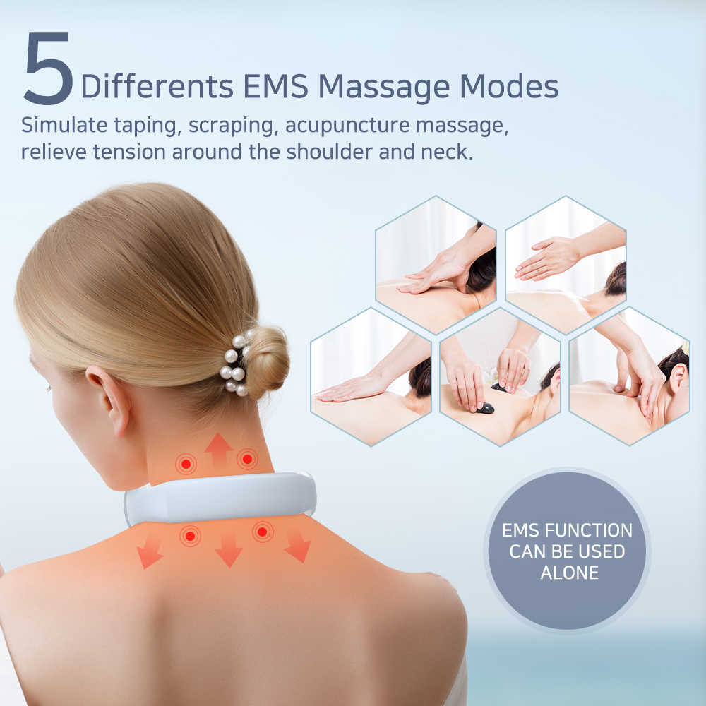 The neck massager has 5 types of massage.
