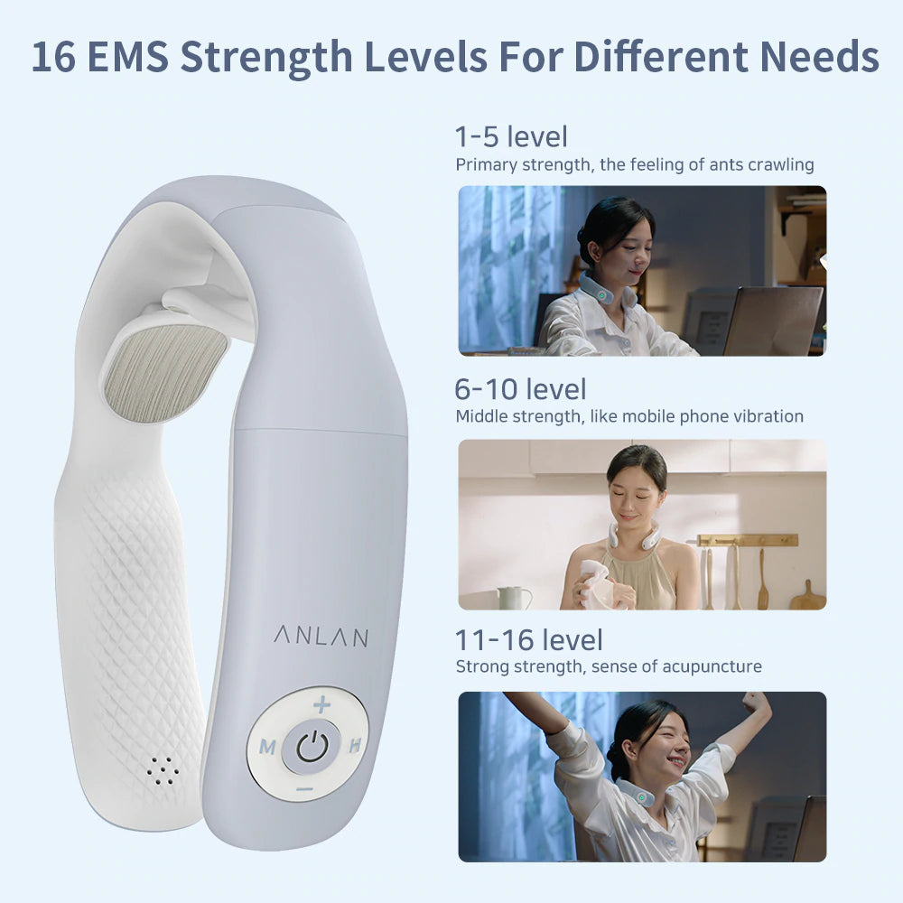 16 levels of microcurrent massage in the neck massager for different needs.