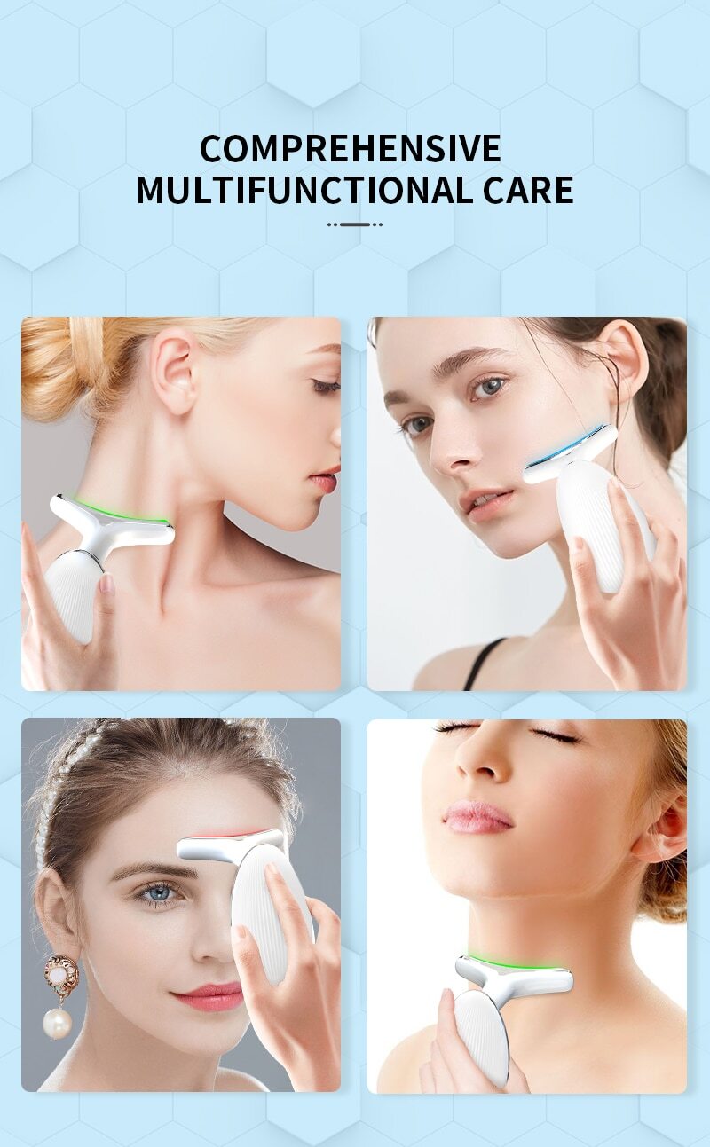 Device for removing wrinkles and creases on the neck skin.