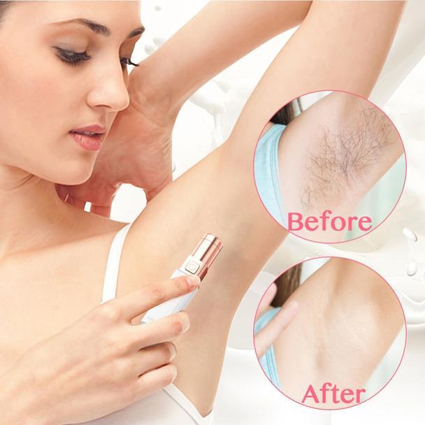 Small electric epilator (shaver) for painless body hair removal.